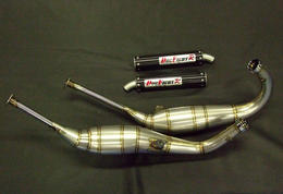 DOG FIGHT RACING製 HONDA NSR250R('88-'89) ステンレスチャンバー/カーボンサイレンサー 
