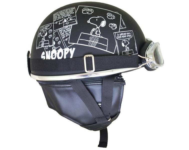スヌーピーデザイン ビンテージヘルメット コミックマットブラック