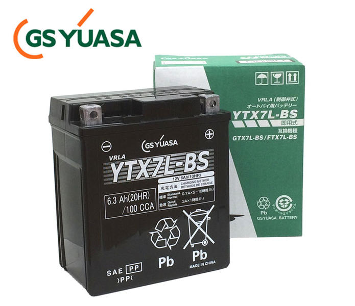 GSYUASA YTX7L-BS VRLA（制御弁式）バイク用バッテリー | GSユアサ | バッテリー | パーツラインアップ ｜バイクパーツ・バイク部品・用品のことならParts  Online