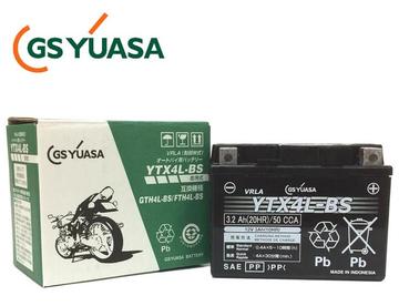 GSYUASA　YTX4L-BS　VRLA（制御弁式）バイク用バッテリー