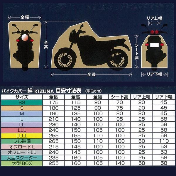 平山産業 バイクカバー 絆（キズナ） ロードスポーツL（リアトップボックス付き） | 平山産業 | 防犯グッズ | サプライリスト ｜バイクパーツ・ バイク部品・用品のことならParts Online