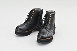 DAYTONA DS-001+ ダービーライドブーツ 厚底 ブラック